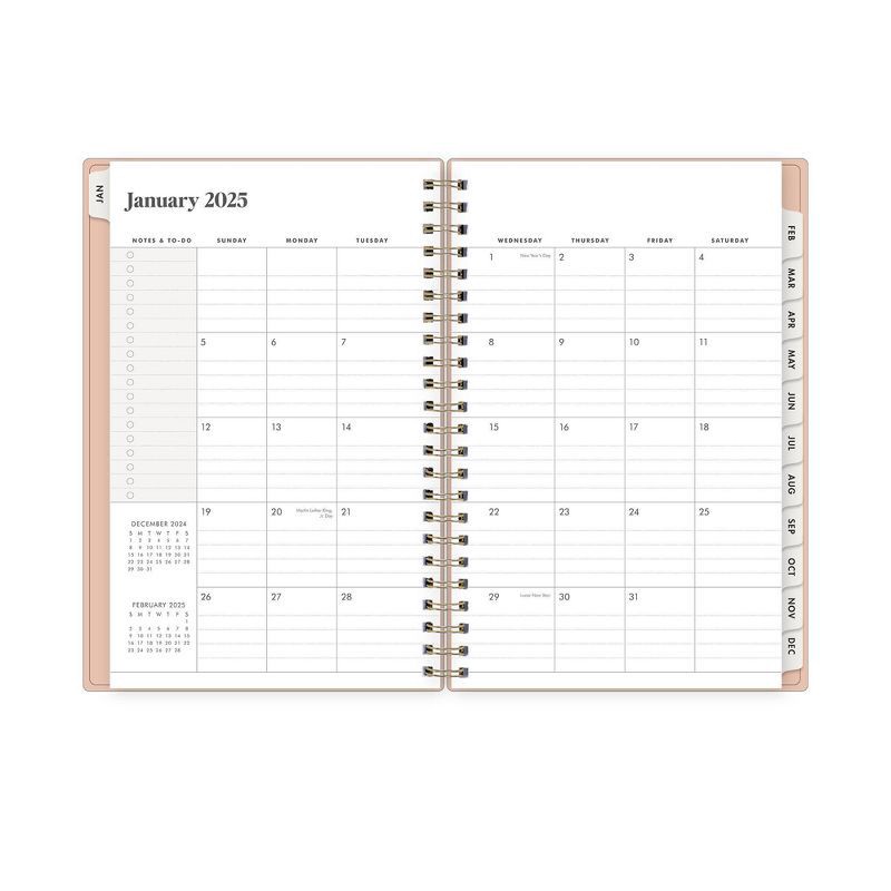 slide 5 of 10, The Everygirl Wellness Planner January - December 2025 5"x8" Weekly/Monthly Wirebound Solid Desert Rose, 1 ct