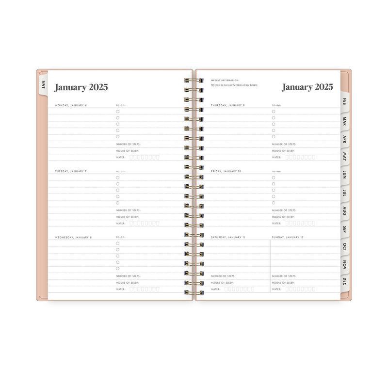 slide 6 of 10, The Everygirl Wellness Planner January - December 2025 5"x8" Weekly/Monthly Wirebound Solid Desert Rose, 1 ct