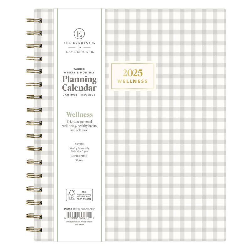 slide 3 of 10, The Everygirl Wellness Planner January - December 2025 Hardcover 7"x9" Weekly/Monthly Wirebound Mable Gray, 1 ct