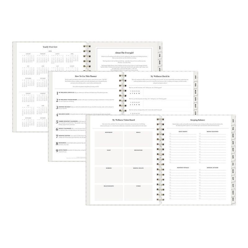 slide 4 of 10, The Everygirl Wellness Planner January - December 2025 Hardcover 7"x9" Weekly/Monthly Wirebound Mable Gray, 1 ct