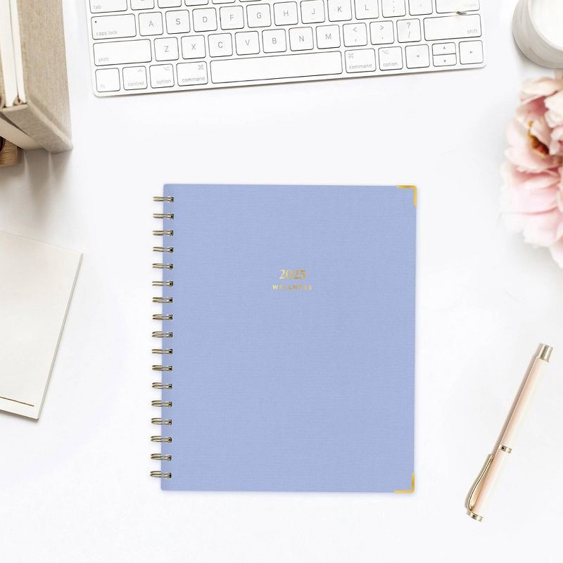 slide 2 of 10, The Everygirl Wellness Planner January - December 2025 Bookcloth 7"x9" Weekly/Monthly Wirebound Light Blue, 1 ct
