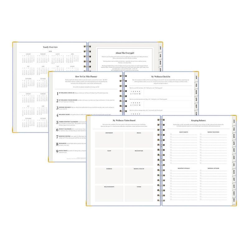 slide 4 of 10, The Everygirl Wellness Planner January - December 2025 Bookcloth 7"x9" Weekly/Monthly Wirebound Light Blue, 1 ct