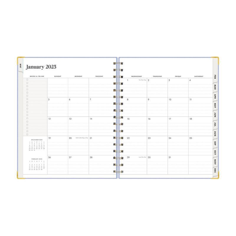 slide 5 of 10, The Everygirl Wellness Planner January - December 2025 Bookcloth 7"x9" Weekly/Monthly Wirebound Light Blue, 1 ct