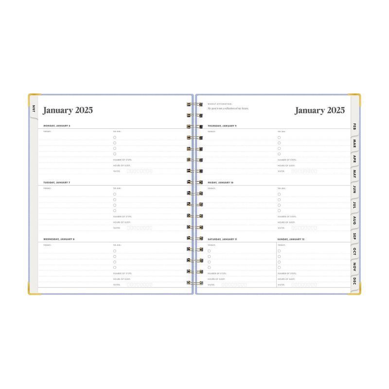 slide 6 of 10, The Everygirl Wellness Planner January - December 2025 Bookcloth 7"x9" Weekly/Monthly Wirebound Light Blue, 1 ct