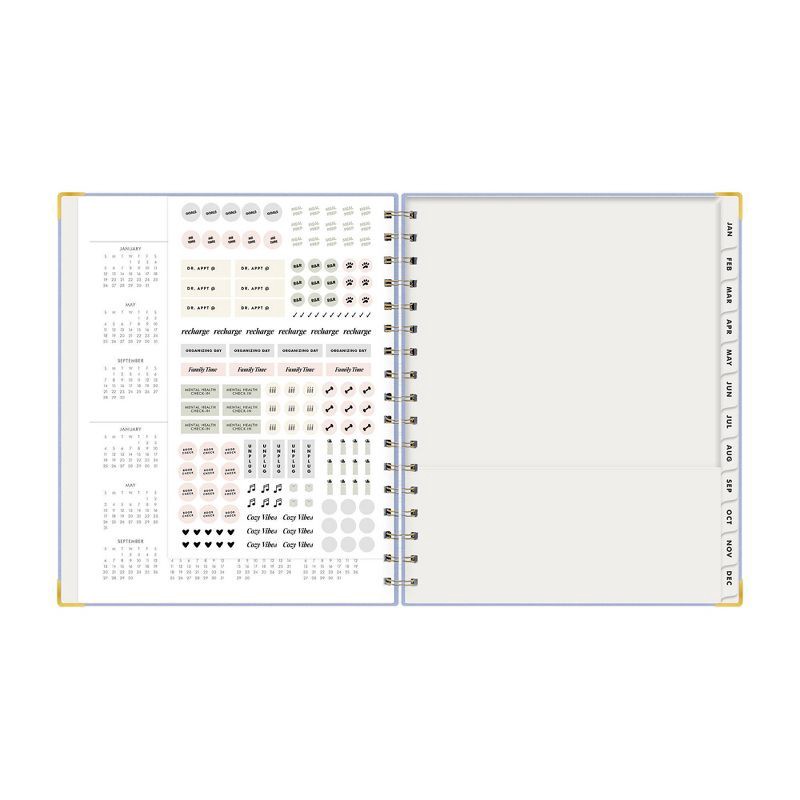 slide 7 of 10, The Everygirl Wellness Planner January - December 2025 Bookcloth 7"x9" Weekly/Monthly Wirebound Light Blue, 1 ct