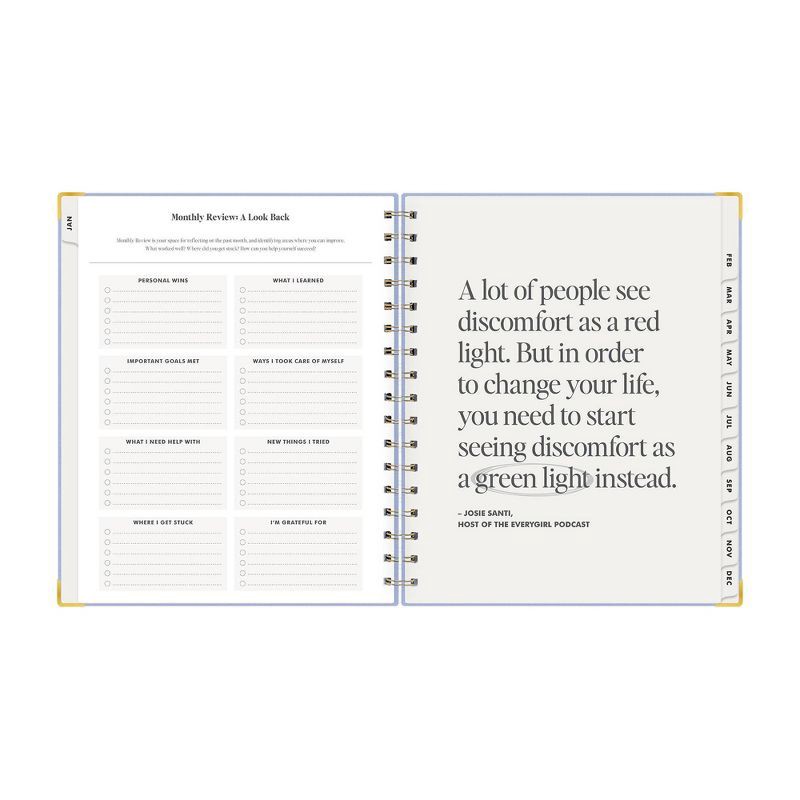 slide 8 of 10, The Everygirl Wellness Planner January - December 2025 Bookcloth 7"x9" Weekly/Monthly Wirebound Light Blue, 1 ct