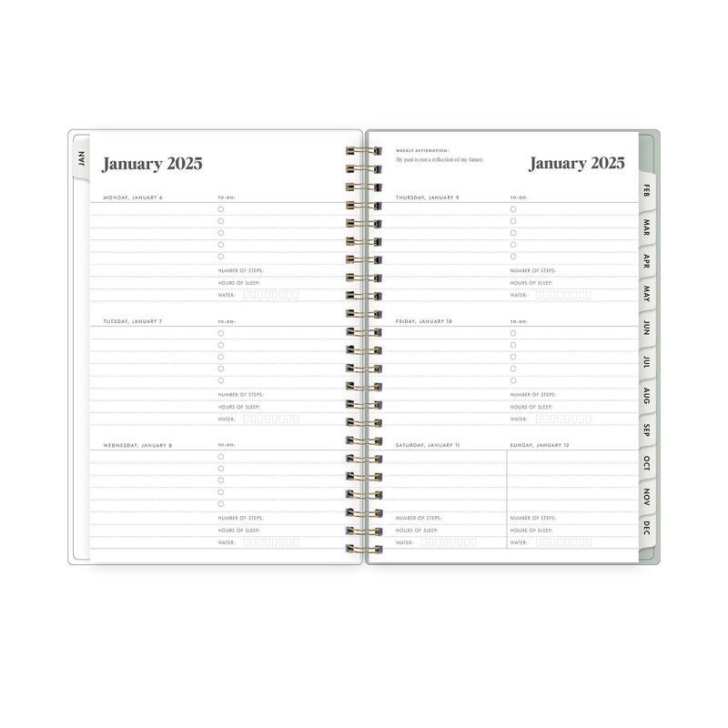 slide 6 of 10, The Everygirl Wellness Planner January - December 2025 5"x8" Weekly/Monthly Wirebound Layton Sage, 1 ct