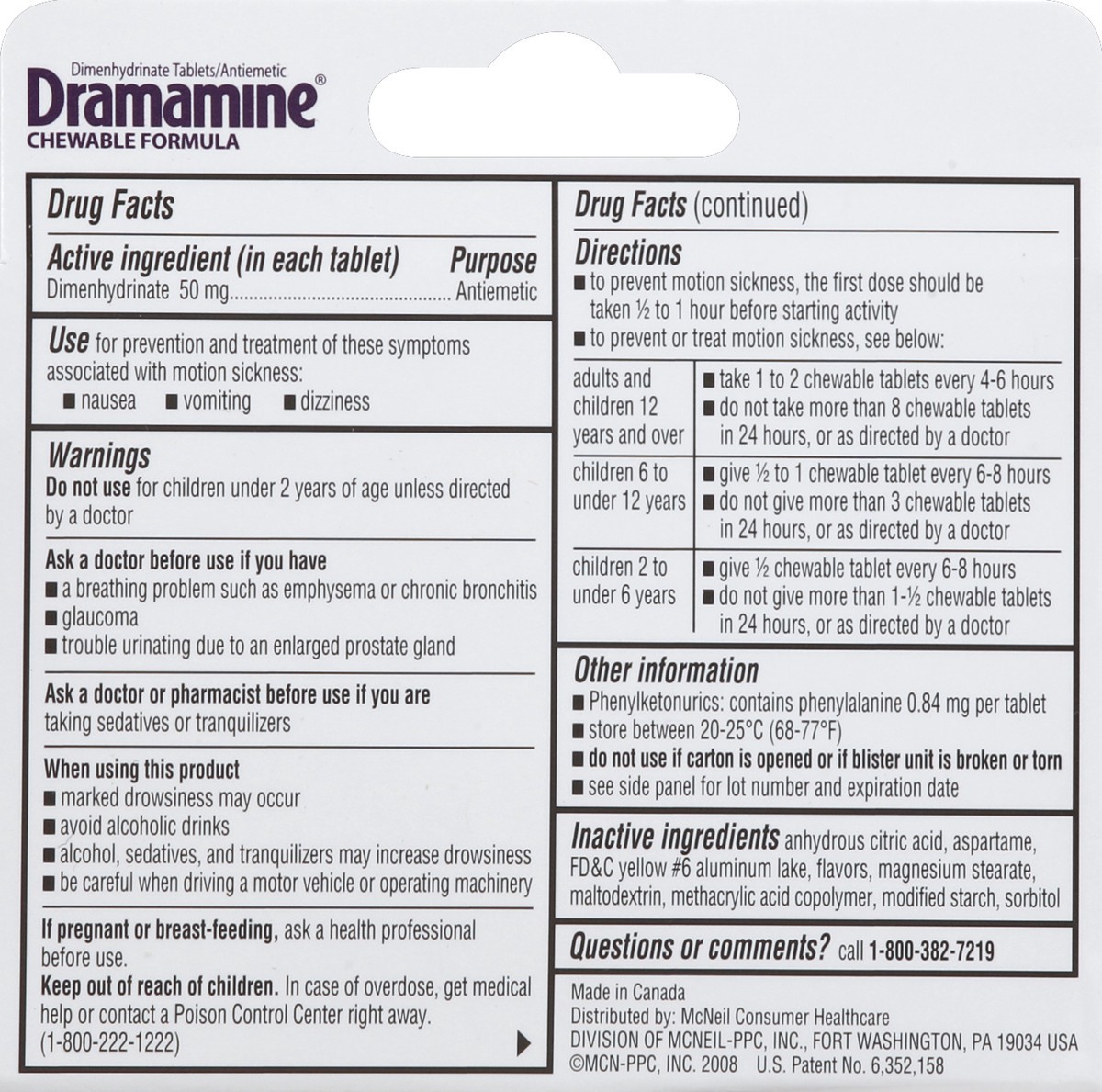 slide 5 of 5, Dramamine Dimenhydrinate Tablets/Antiemetic 8 ea, 8 ct