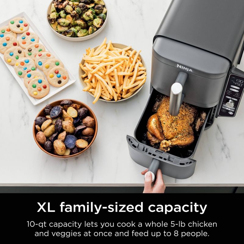 slide 9 of 16, Ninja DoubleStack XL 10qt, 6-in-1, 2-Basket Air Fryer, Space Saving Design SL401: Ninja Foodi, Dishwasher-Safe Parts, 10 qt