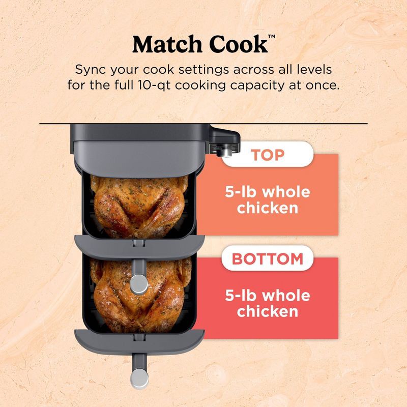 slide 16 of 16, Ninja DoubleStack XL 10qt, 6-in-1, 2-Basket Air Fryer, Space Saving Design SL401: Ninja Foodi, Dishwasher-Safe Parts, 10 qt