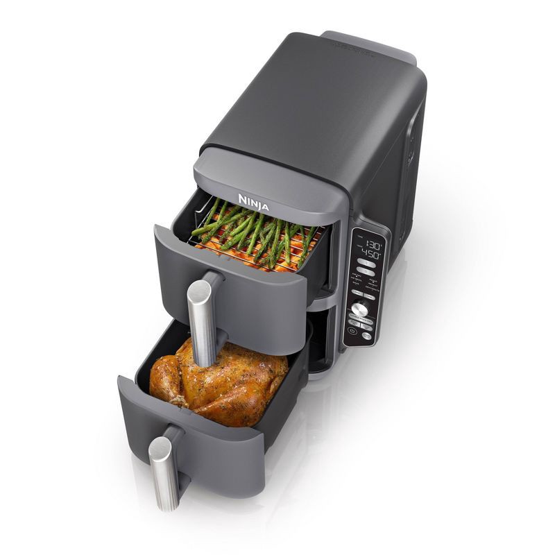 slide 1 of 16, Ninja DoubleStack XL 10qt, 6-in-1, 2-Basket Air Fryer, Space Saving Design SL401: Ninja Foodi, Dishwasher-Safe Parts, 10 qt