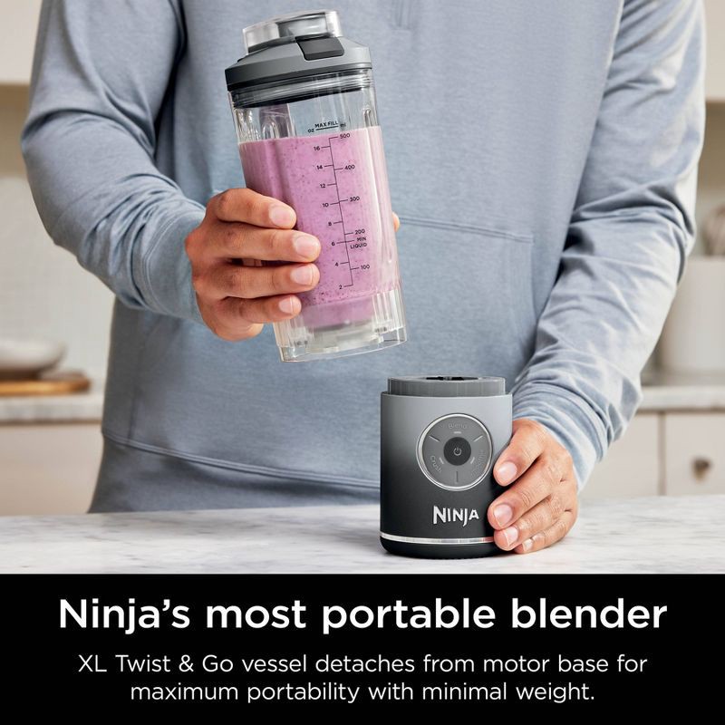 slide 3 of 9, Ninja Blast 22oz Max Portable Blender Cool Gray BC251GY: Personal Blender, 3 Speeds, Dishwasher-Safe, Lithium Ion Battery, 22 oz