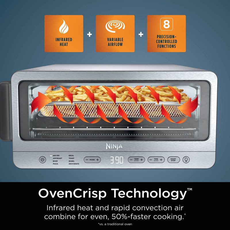 slide 4 of 11, Ninja Flip Toaster Oven & Air Fryer, 8-in-1 Functionality, Flip Up & Away Capability for Storage Space SP151: Ninja Foodi, Airfryer, 1 ct