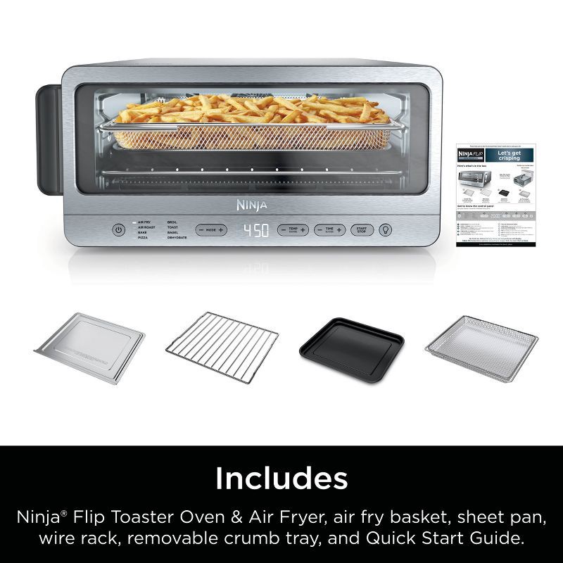 slide 11 of 11, Ninja Flip Toaster Oven & Air Fryer, 8-in-1 Functionality, Flip Up & Away Capability for Storage Space SP151: Ninja Foodi, Airfryer, 1 ct