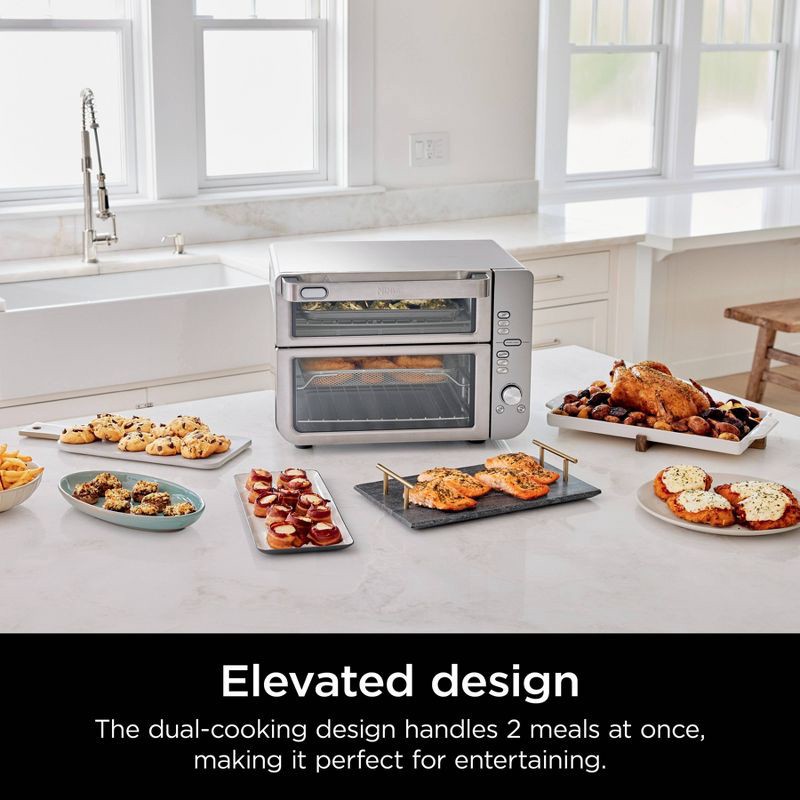 slide 2 of 11, Ninja Double Stack XL Countertop Oven and Air Fryer with SmartFinish & DualZone Technology DCT601: Stainless Steel, Convection Bake, Air Fry, 1 ct
