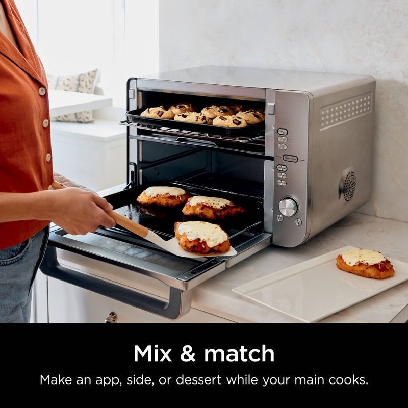 slide 5 of 11, Ninja Double Stack XL Countertop Oven and Air Fryer with SmartFinish & DualZone Technology DCT601: Stainless Steel, Convection Bake, Air Fry, 1 ct