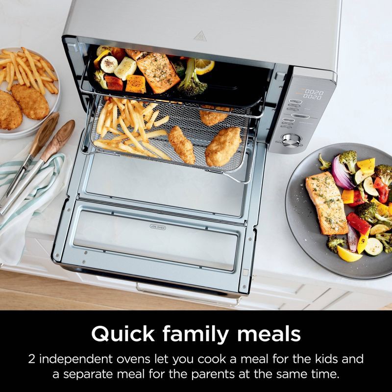 slide 6 of 11, Ninja Double Stack XL Countertop Oven and Air Fryer with SmartFinish & DualZone Technology DCT601: Stainless Steel, Convection Bake, Air Fry, 1 ct