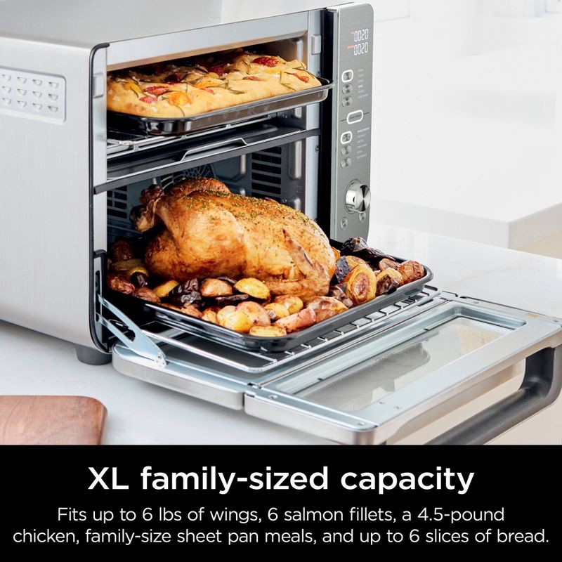slide 7 of 11, Ninja Double Stack XL Countertop Oven and Air Fryer with SmartFinish & DualZone Technology DCT601: Stainless Steel, Convection Bake, Air Fry, 1 ct