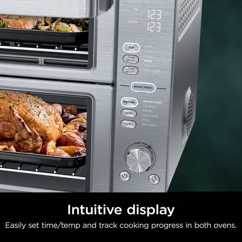 slide 8 of 11, Ninja Double Stack XL Countertop Oven and Air Fryer with SmartFinish & DualZone Technology DCT601: Stainless Steel, Convection Bake, Air Fry, 1 ct