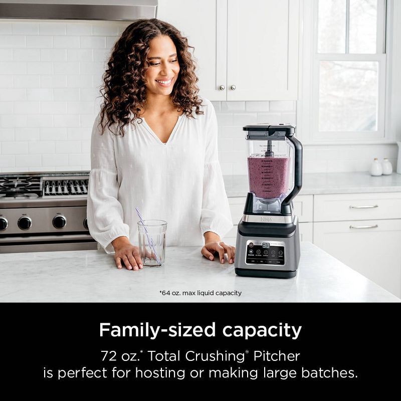 slide 4 of 8, Ninja Professional Plus Kitchen Blender System and 8-Cup Food Processor with Auto-iQ Black BN803TGT: 72oz Smoothie Blender, 5 Speeds, Ice Crusher, 72 oz