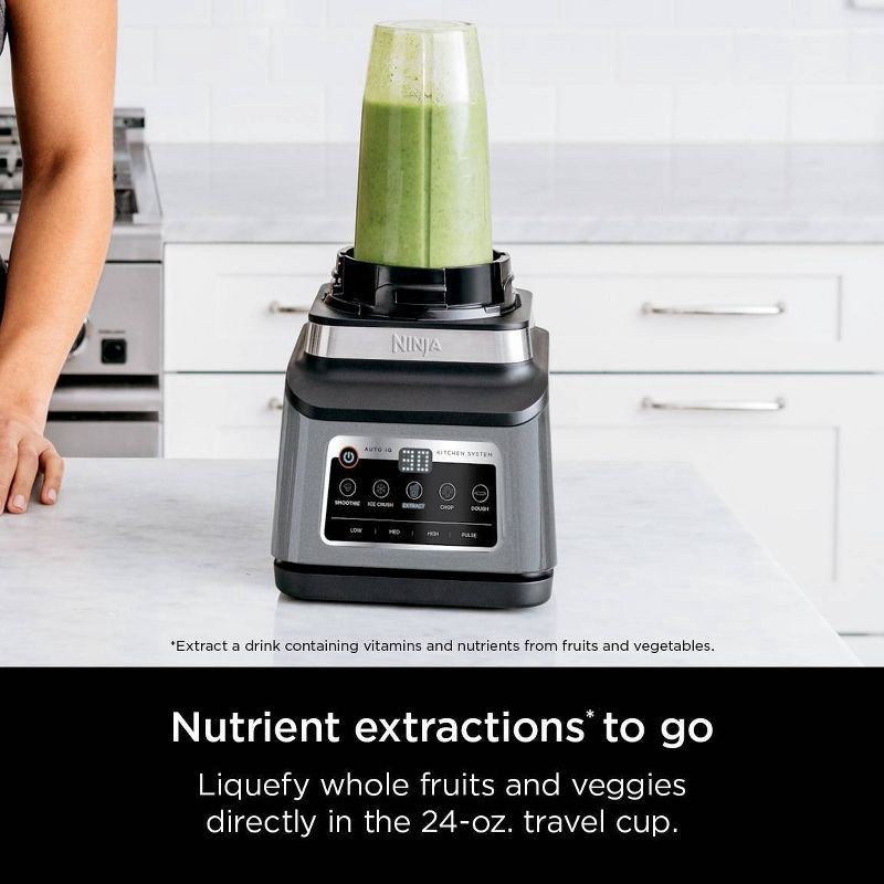 slide 5 of 8, Ninja Professional Plus Kitchen Blender System and 8-Cup Food Processor with Auto-iQ Black BN803TGT: 72oz Smoothie Blender, 5 Speeds, Ice Crusher, 72 oz