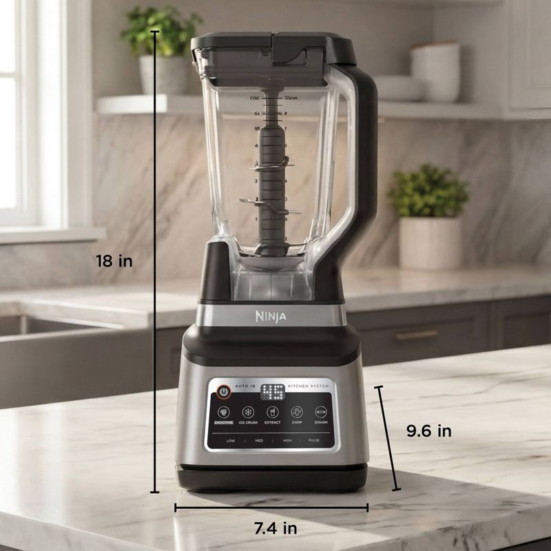 slide 10 of 11, Ninja Professional Plus Kitchen Blender System and 8-Cup Food Processor with Auto-iQ Black BN803TGT: 72oz Smoothie Blender, 5 Speeds, Ice Crusher, 72 oz
