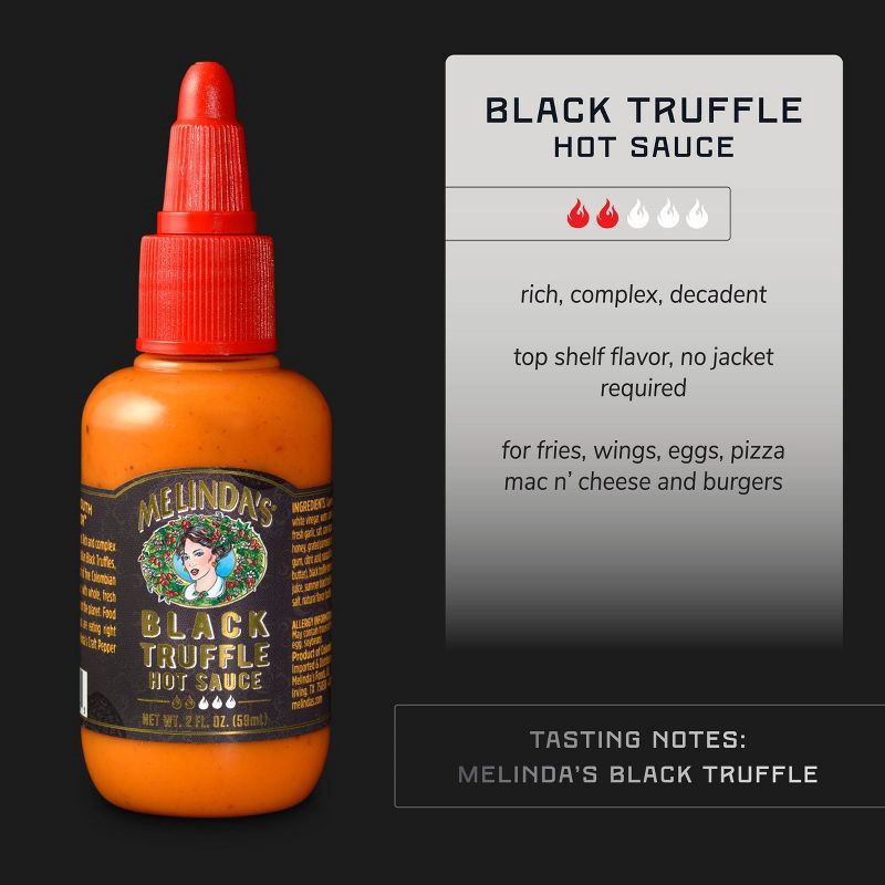 slide 2 of 5, Melinda's Black Truffle Hot Sauce - 2oz, 2 oz