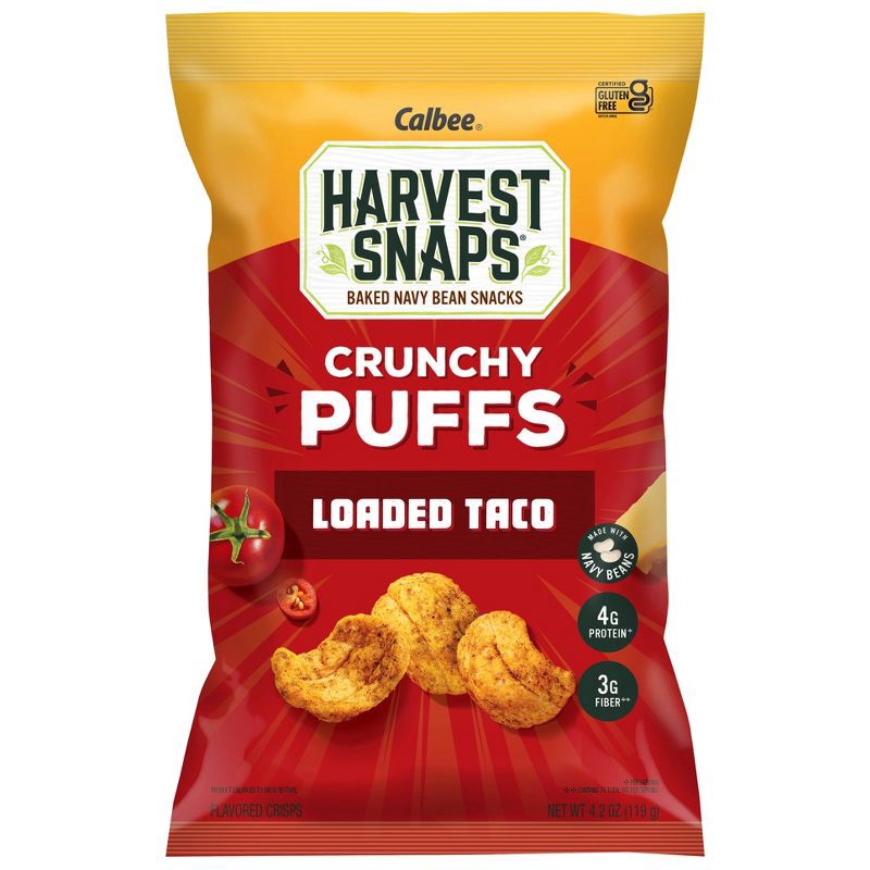 slide 1 of 4, Harvest Snaps Loaded Taco Crunchy Puffs - 4.2oz, 4.2 oz