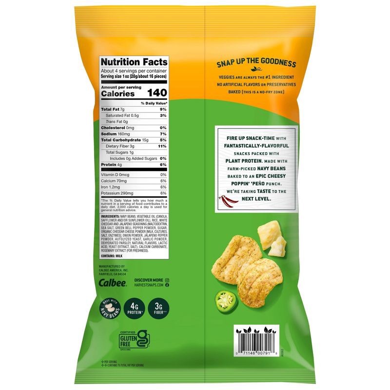 slide 2 of 6, Harvest Snaps White Cheddar Jalapeno Crunchy Puffs - 4.2oz, 4.2 oz