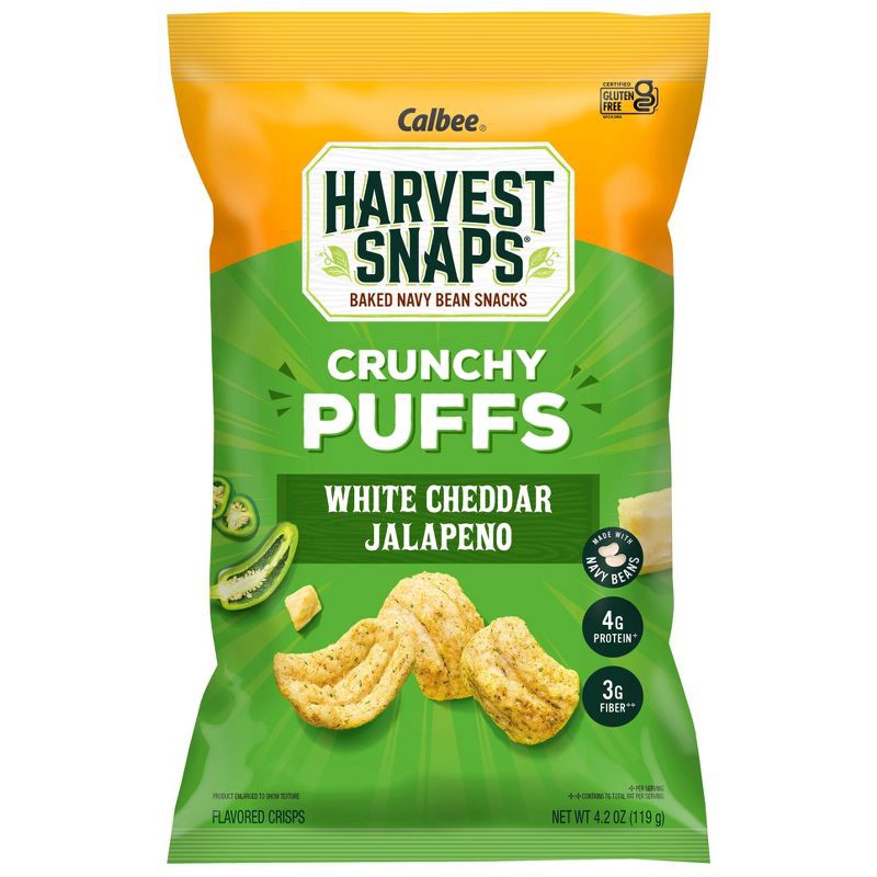 slide 1 of 6, Harvest Snaps White Cheddar Jalapeno Crunchy Puffs - 4.2oz, 4.2 oz