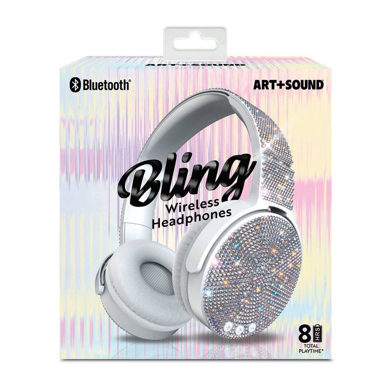 slide 4 of 5, ART+SOUND Bling Wireless / Wired Bluetooth Headphones: Adjustable Over-Ear Design, 1 ct