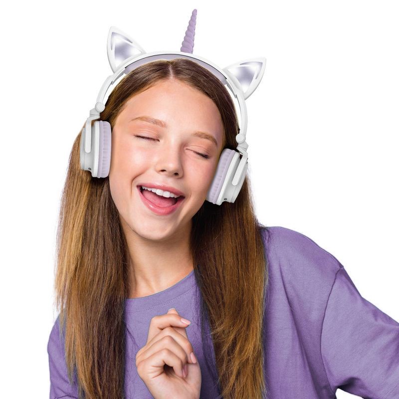 slide 3 of 7, ART+SOUND LED Light Up Unicorn Bluetooth Wireless / Wired Headphones, 1 ct