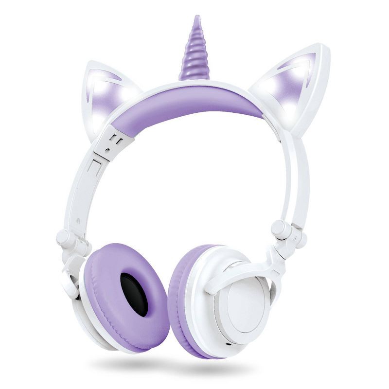 slide 1 of 7, ART+SOUND LED Light Up Unicorn Bluetooth Wireless / Wired Headphones, 1 ct