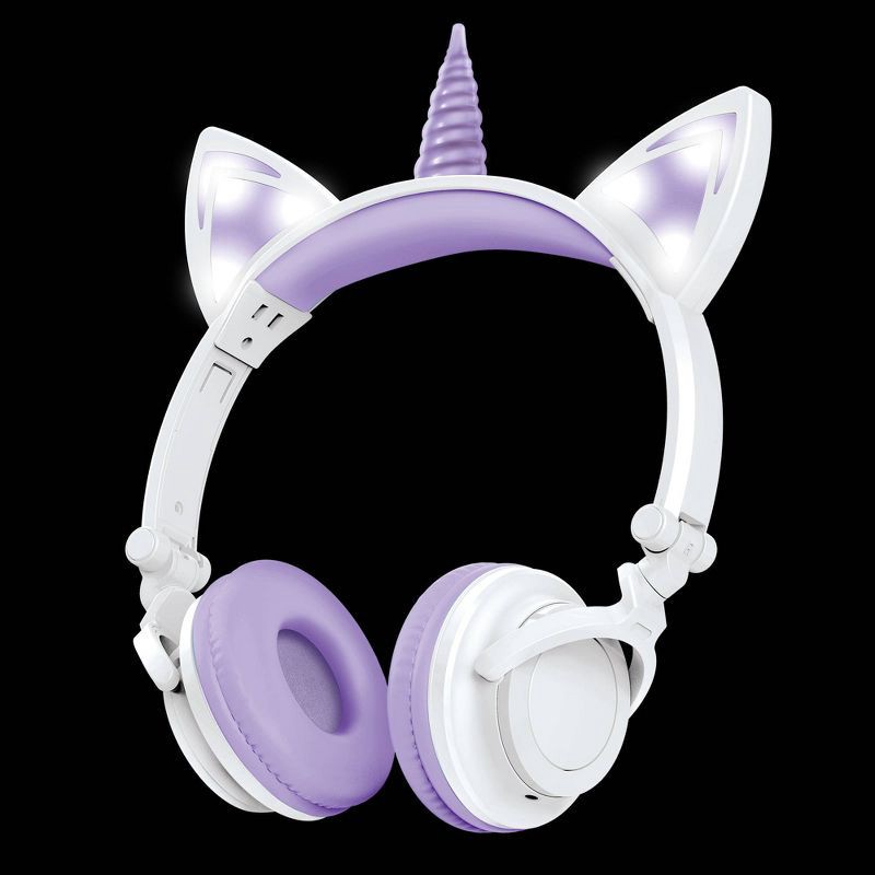 slide 4 of 7, ART+SOUND LED Light Up Unicorn Bluetooth Wireless / Wired Headphones, 1 ct