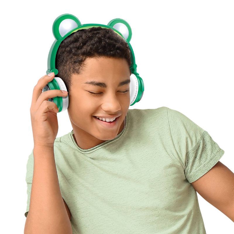 slide 3 of 7, ART+SOUND LED Light Up Frog Bluetooth Wireless / Wired Headphones, 1 ct