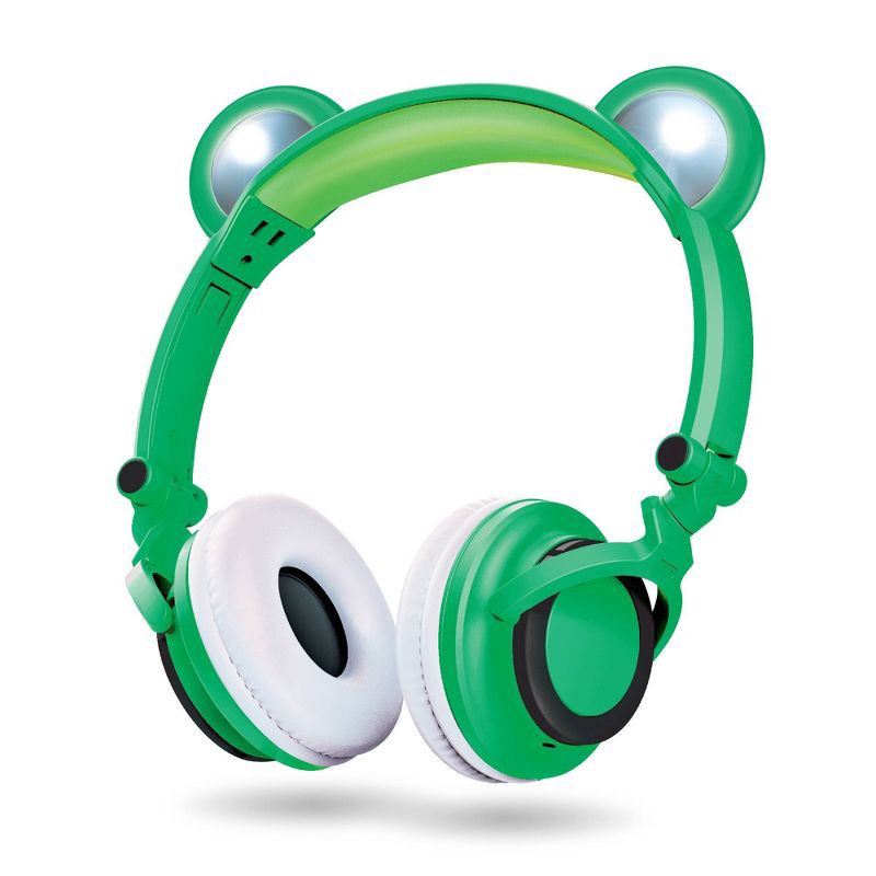 slide 1 of 7, ART+SOUND LED Light Up Frog Bluetooth Wireless / Wired Headphones, 1 ct