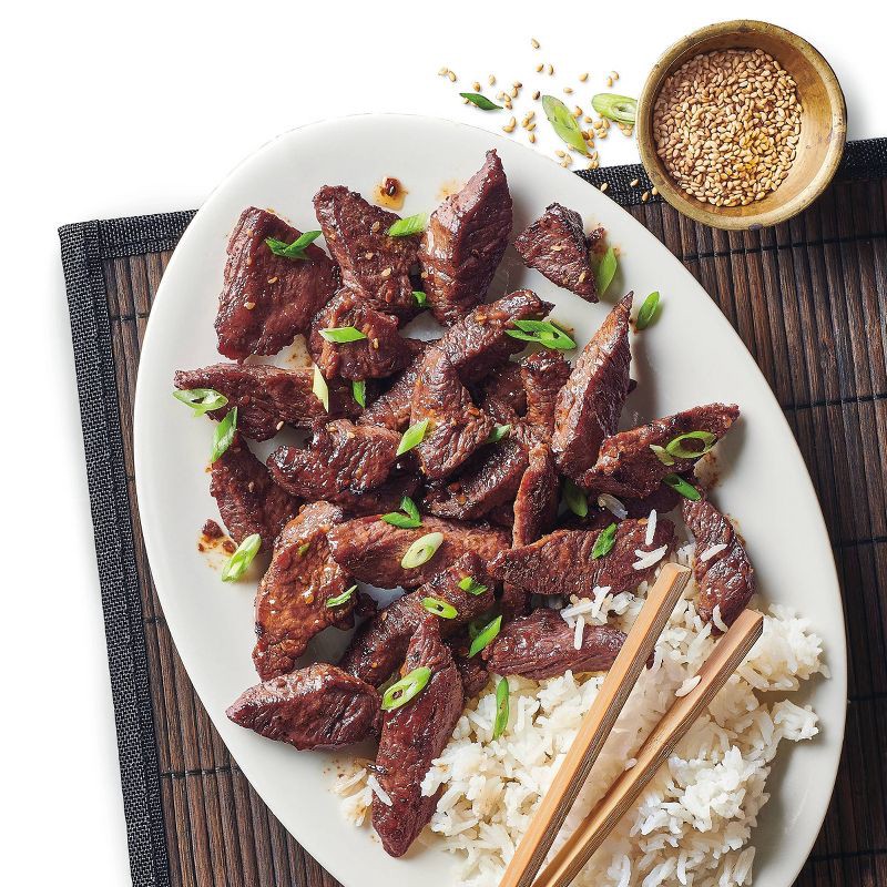 slide 2 of 3, Teriyaki Beef Sirloin Strips - 1lb - Good & Gather™, 1 lb