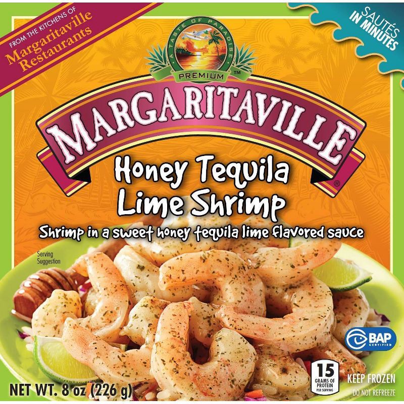 slide 3 of 5, Margaritaville Honey Tequila Lime Glazed Shrimp - Frozen - 8oz, 8 oz