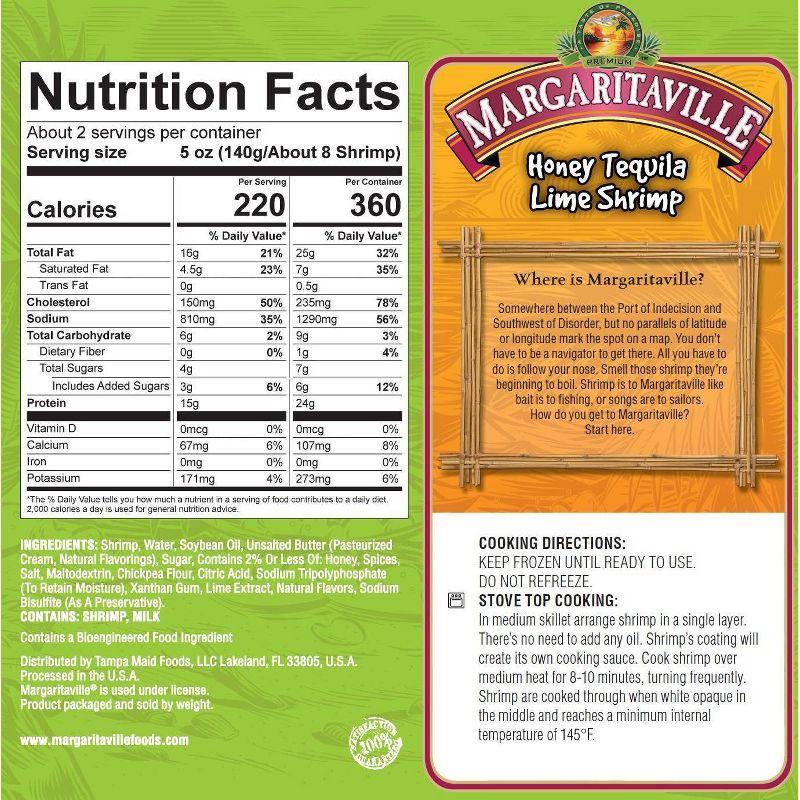 slide 4 of 5, Margaritaville Honey Tequila Lime Glazed Shrimp - Frozen - 8oz, 8 oz