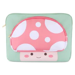 Mimicoco Mushroom Character Pocket Laptop Sleeve: Fits Most Laptops Up to 14"