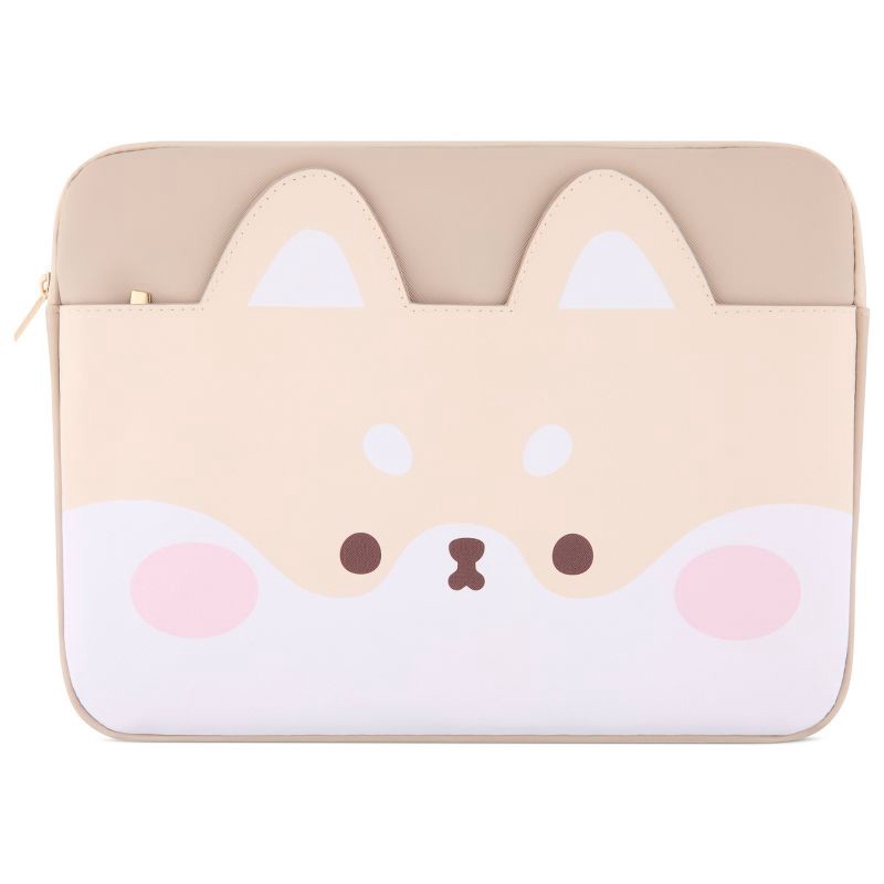slide 1 of 4, Mimicoco Shiba Character Pocket Laptop Sleeve: Fits Most Devices Up to 14", 1 ct