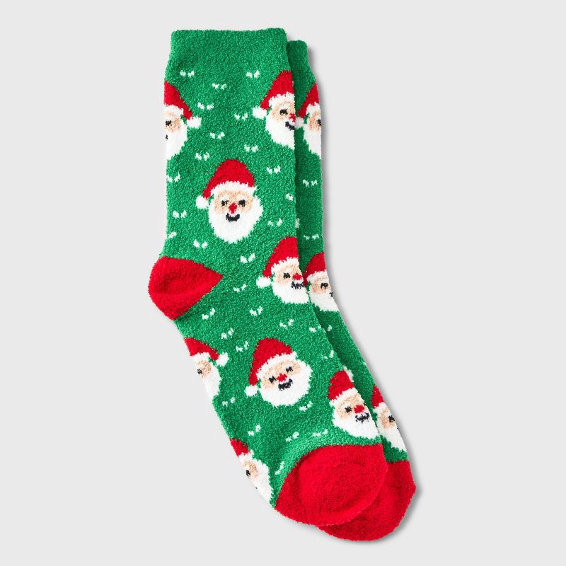 slide 1 of 3, Women's Santa Cozy Crew Socks - Wondershop™ Red/Green 4-10, 1 ct