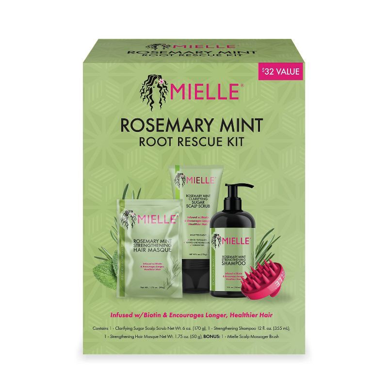 slide 1 of 9, Mielle Organics Rosemary Mint Thickening Hair Treatment Cream Gift Set - 19.75oz/4pk, 19.75 oz, 4 ct