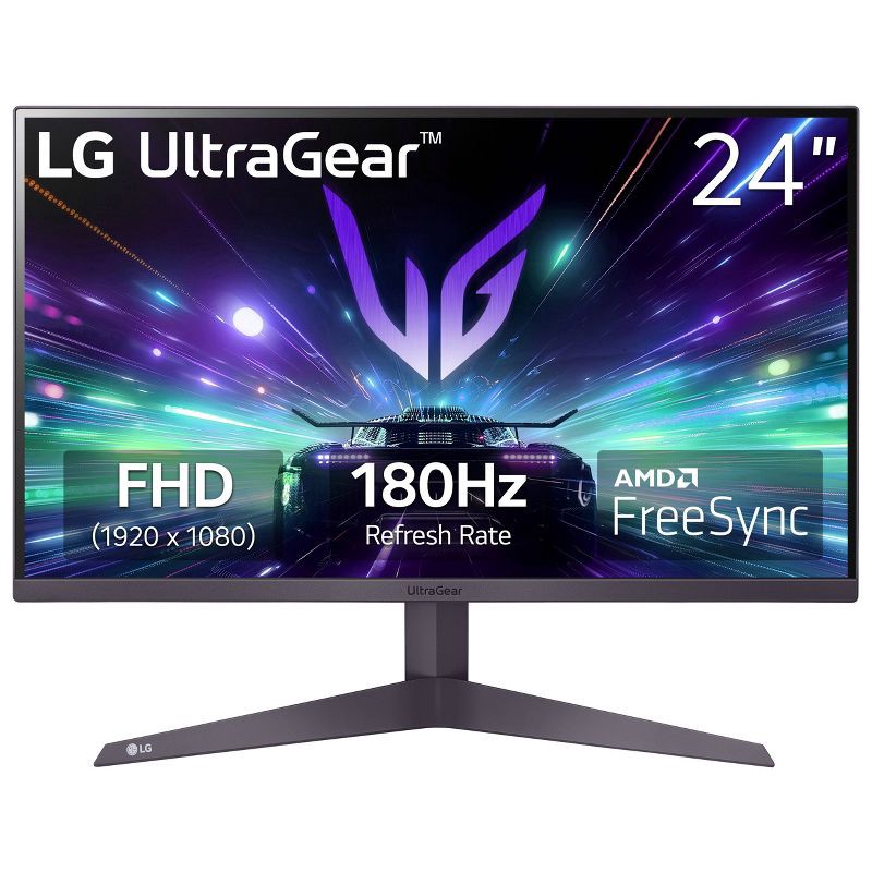 slide 1 of 7, LG Electronics 24GS50F 24" Full HD IPS 180 Hz Monitor: Wall Mountable, Gaming, 1 ct