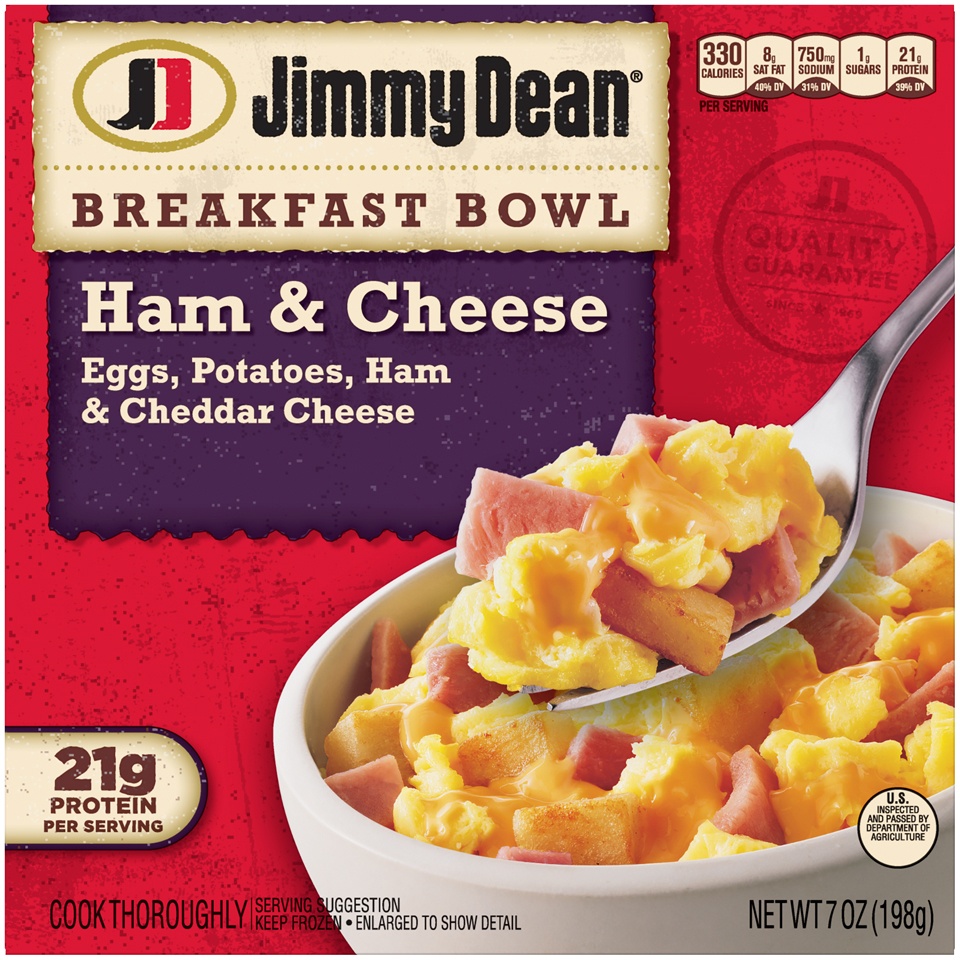 slide 2 of 6, Jimmy Dean Breakfast Bowl Ham & Cheese, 7 oz