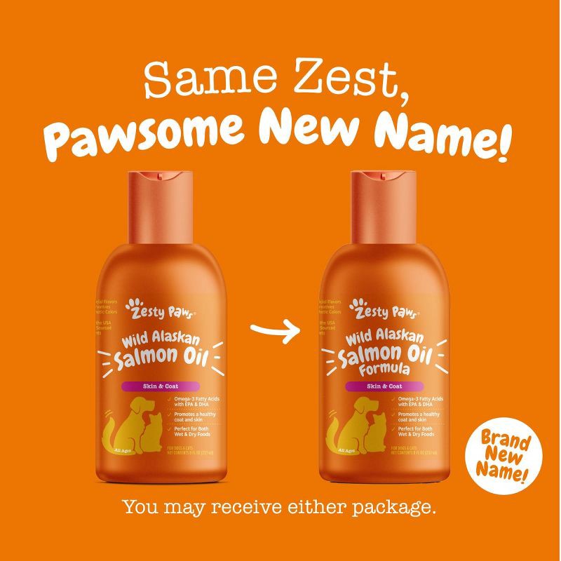 slide 13 of 15, Zesty Paws Wild Alaskan Omega-3 Blend Pollock + Salmon Oil Skin and Coat Support Formula for Dogs and Cats - 8 fl oz, 8 fl oz
