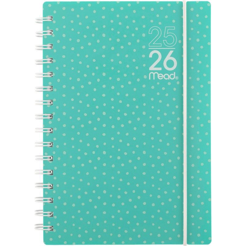 slide 1 of 10, Mead Small Color Pop with Aquatic Awe Polka Dot April 2025 to June 2026, 1 ct