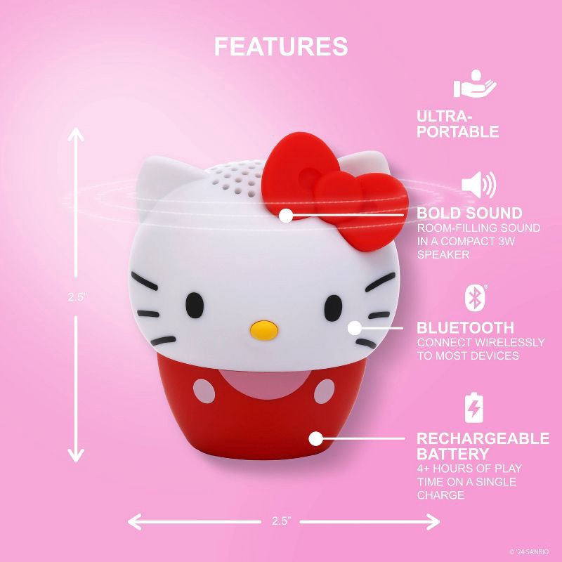 slide 4 of 4, Bitty Boomers Hello Kitty Bitty Boomer Bluetooth Speaker: USB-C Rechargeable Portable Speaker, 1 ct