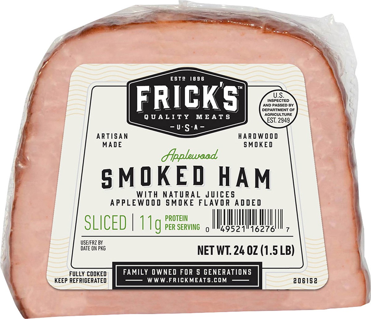 slide 3 of 4, Frick's Ham, Boneless Quarter, Applewood, Sliced, 24 oz