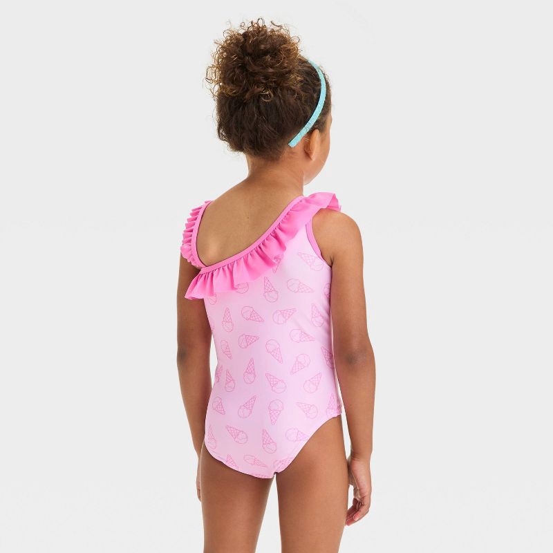 slide 2 of 3, Baby Girls' Bluey One Piece Swimsuit - Pink 18M: Polyester & Spandex, UPF 50+, Tagless, Machine Washable, Infant Size, 1 ct